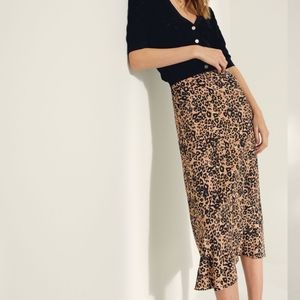 Wilfred aritzia midi skirt slip leopard print 4